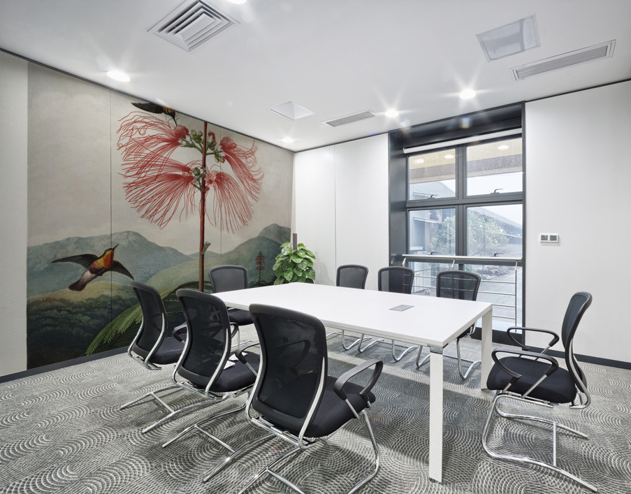 Large–Flowering Sensitive Plant Wall Printing