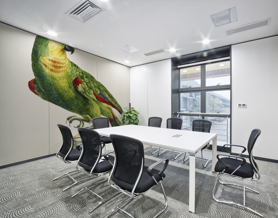 Pappagallo verde del Brasile col capo giallo e fronte celeste Parrot Wall Printing