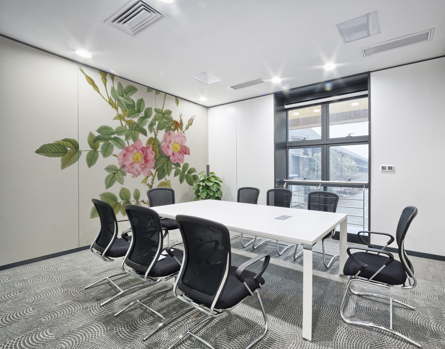 Burgundy cabbage rose in bloom Wall Printing