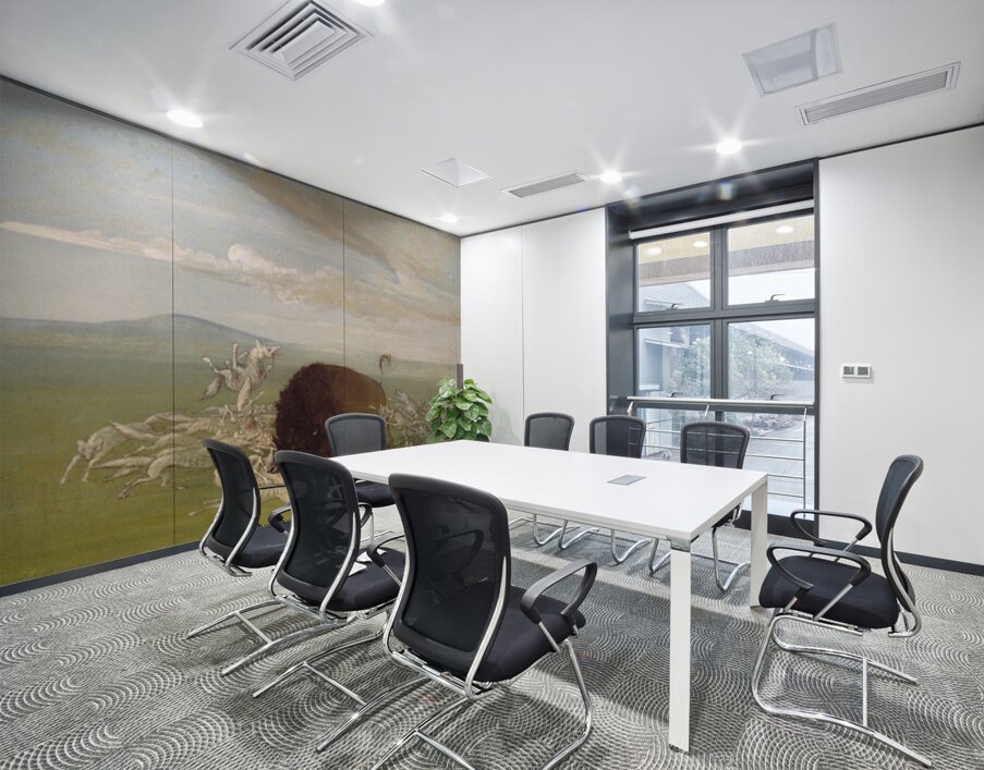 White Wolves Attacking a Buffalo Bull 1832-1833 Wall Printing