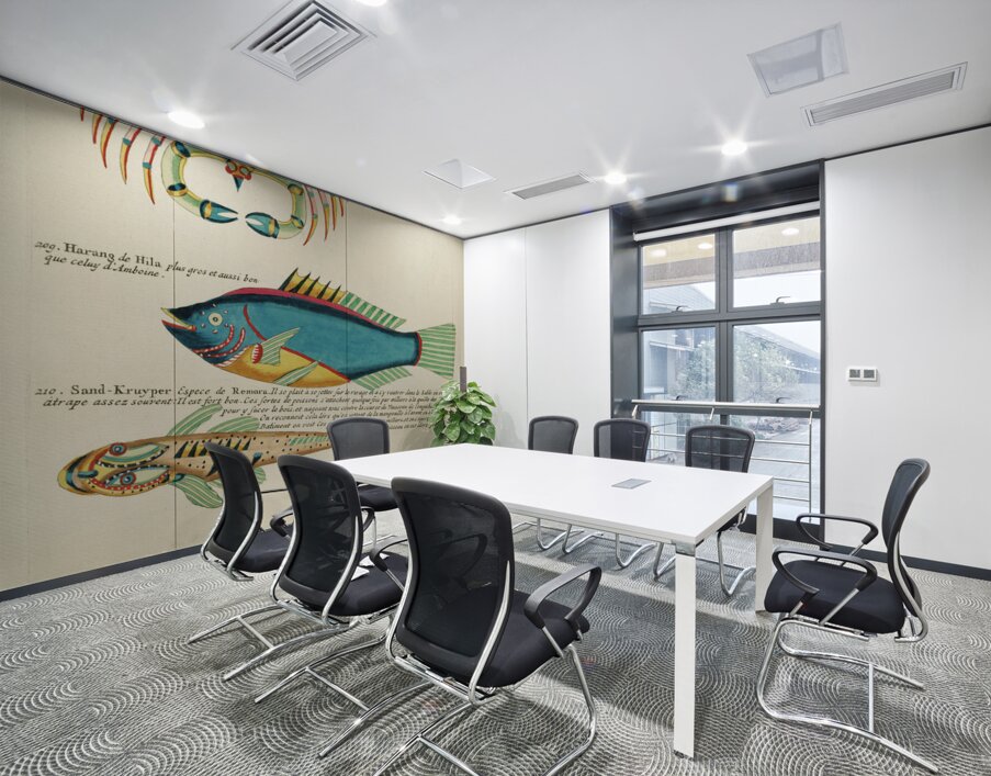 Colourful and surreal illustrations of fishes and crab found in Moluccas Indonesia and the East Indies by Louis Renard 1678 -1746 from Histoire naturelle des plus rares curiositez de la mer des Indes 1754. Wall Printing