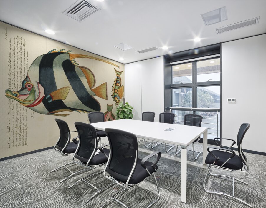 Colourful and surreal illustrations of fishes found in Moluccas Indonesia and the East Indies by Louis Renard 1678 -1746 from Histoire naturelle des plus rares curiositez de la mer des Indes 1754. Wall Printing