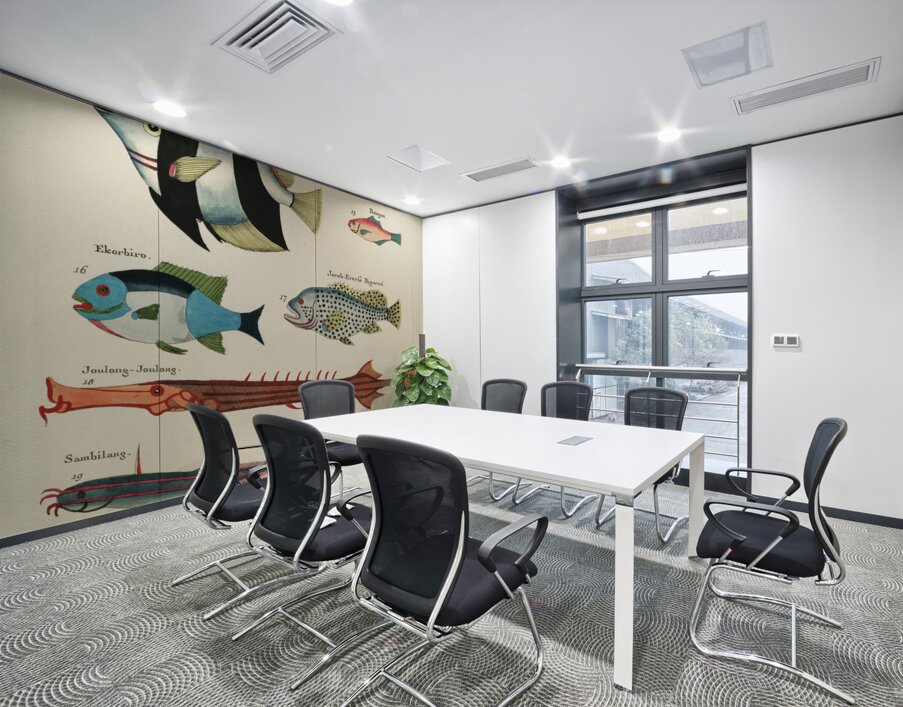 Colourful and surreal illustrations of fishes found in Moluccas Indonesia and the East Indies by Louis Renard 1678 -1746 from Histoire naturelle des plus rares curiositez de la mer des Indes 1754. Wall Printing