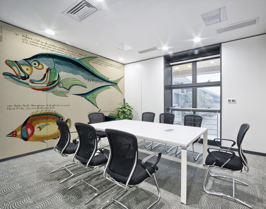 Colourful and surreal illustrations of fishes found in Moluccas Indonesia and the East Indies by Louis Renard 1678 -1746 from Histoire naturelle des plus rares curiositez de la mer des Indes 1754. Wall Printing