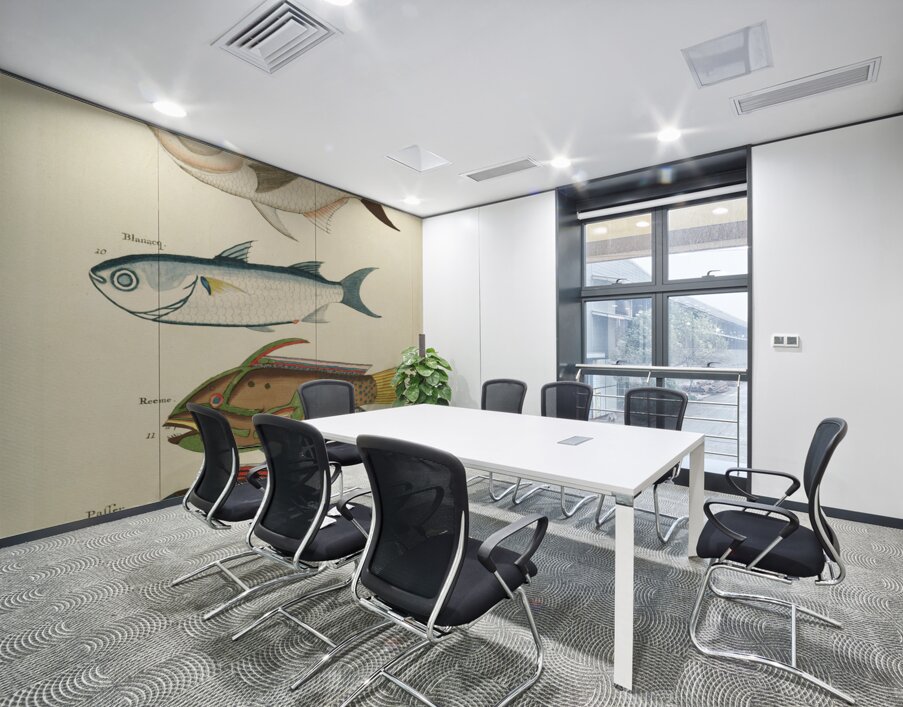 Colourful and surreal illustrations of fishes found in Moluccas Indonesia and the East Indies by Louis Renard 1678 -1746 from Histoire naturelle des plus rares curiositez de la mer des Indes 1754. Wall Printing