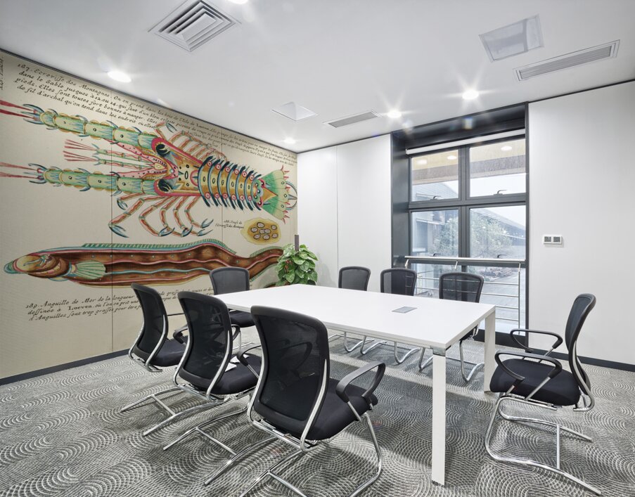 Colourful and surreal illustrations of fish and lobster found in Moluccas Indonesia and the East Indies by Louis Renard 1678 -1746 from Histoire naturelle des plus rares curiositez de la mer des Indes 1754. Wall Printing