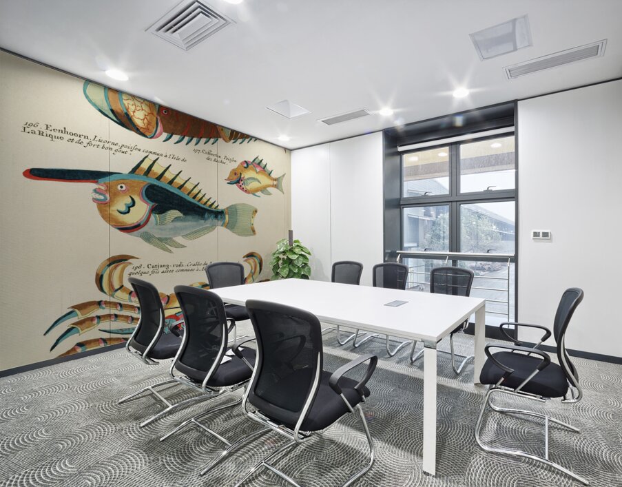 Colourful and surreal illustrations of fishes lobster and crab found in the Indian and Pacific Oceans by Louis Renard 1678 -1746 from Histoire naturelle des plus rares curiositez de la mer des Indes 1754. Wall Printing