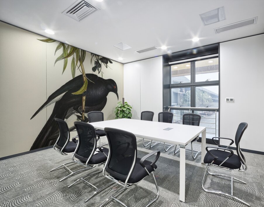 White-winged Chough Corcorax leucopterus illustrated by Elizabeth Gould 1804–1841 for John Gould’s 1804-1881 Birds of Australia  Wall Printing
