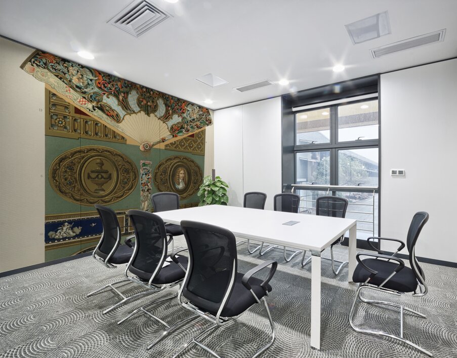 18th Century pattern. 1888 edition Lornement Polychrome by Albert Racine 1825–1893. Wall Printing