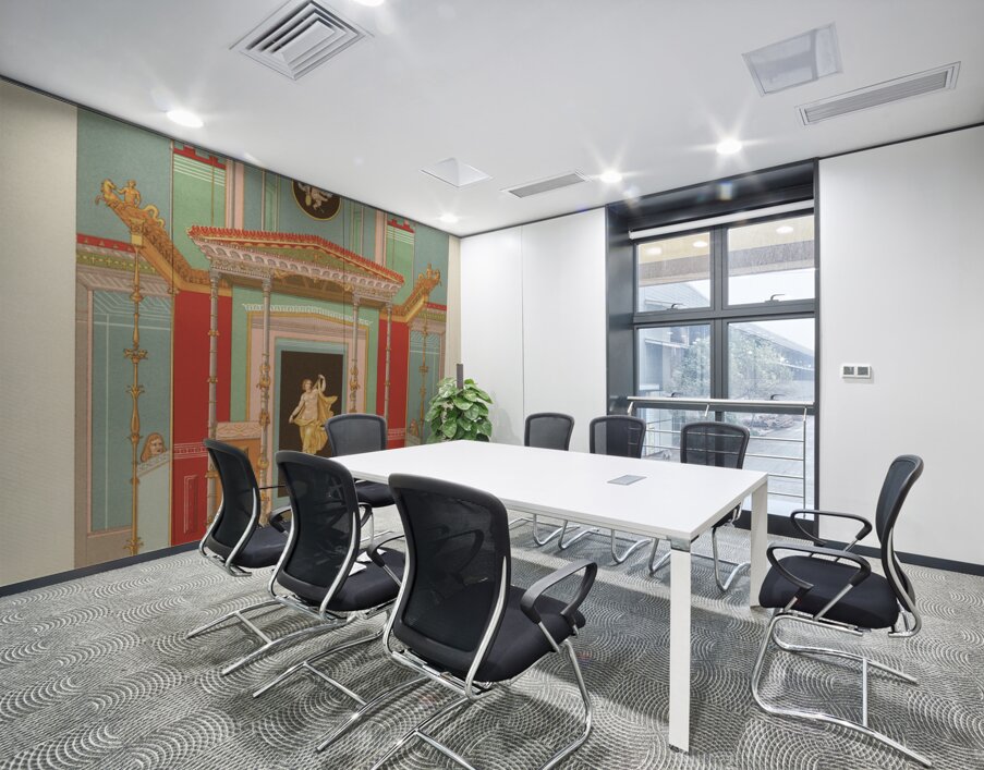 Greek-Roman pattern. 1888 edition Lornement Polychrome by Albert Racine 1825–1893. Wall Printing