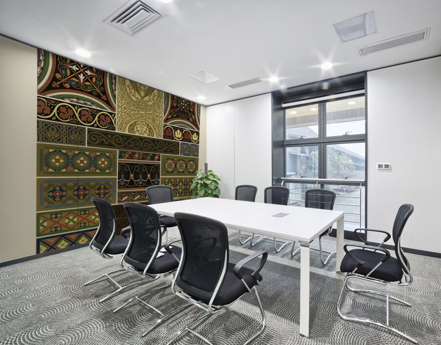 Middle-Ages pattern. 1888 edition Lornement Polychrome by Albert Racine 1825–1893. Wall Printing