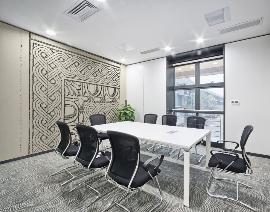 Interlaced pattern. 1888 edition Lornement Polychrome by Albert Racine 1825–1893. Wall Printing