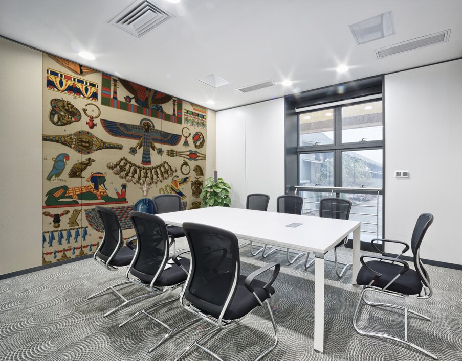 Egyptian pattern. 1888 edition Lornement Polychrome by Albert Racine 1825–1893. Wall Printing