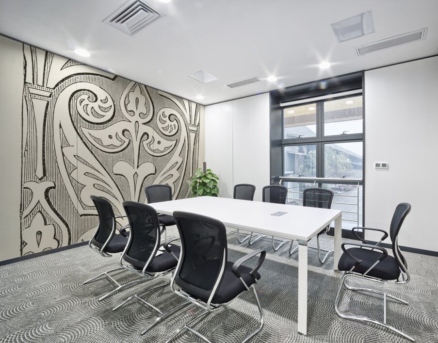 Arabic feather design. 1888 edition Lornement Polychrome by Albert Racine 1825–1893. Wall Printing