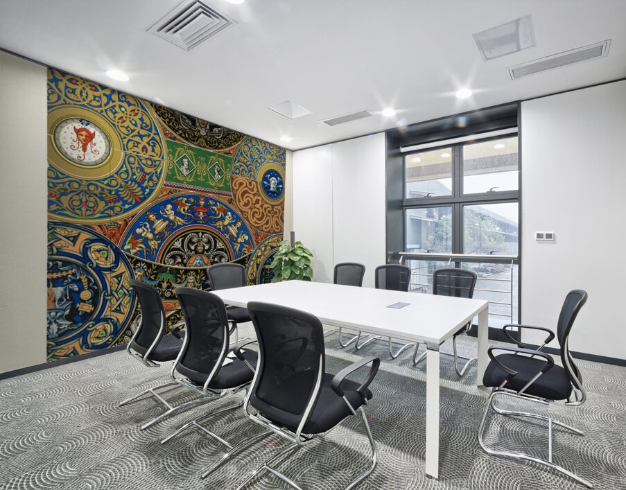 Renaissance pattern. 1888 edition Lornement Polychrome by Albert Racine 1825–1893. Wall Printing