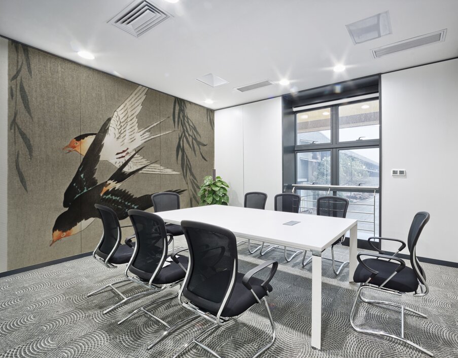 Three red-tailed swallows in dive 1900-1930 by Ohara Koson 1877-1945. Wall Printing
