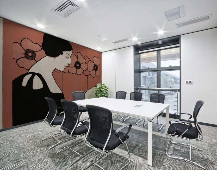 The Boston Sunday Herald 1895–1901 vintage poster of a woman reading a newspaper in art nouveau style by Ethel Reed.  Wall Printing