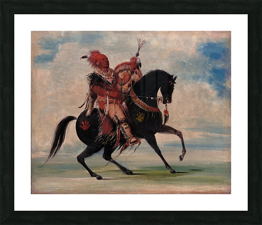 Kee-O-Kúk The Watchful Fox Chief of The Tribe On Horseback 1835 Picture Frame print