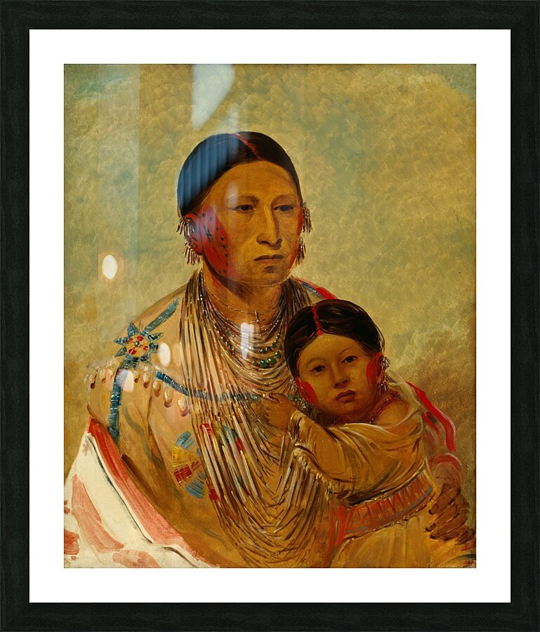 Ru-Ton-Ye-Wee-Ma Strutting Pigeon Wife of White Cloud 1844 Picture Frame print