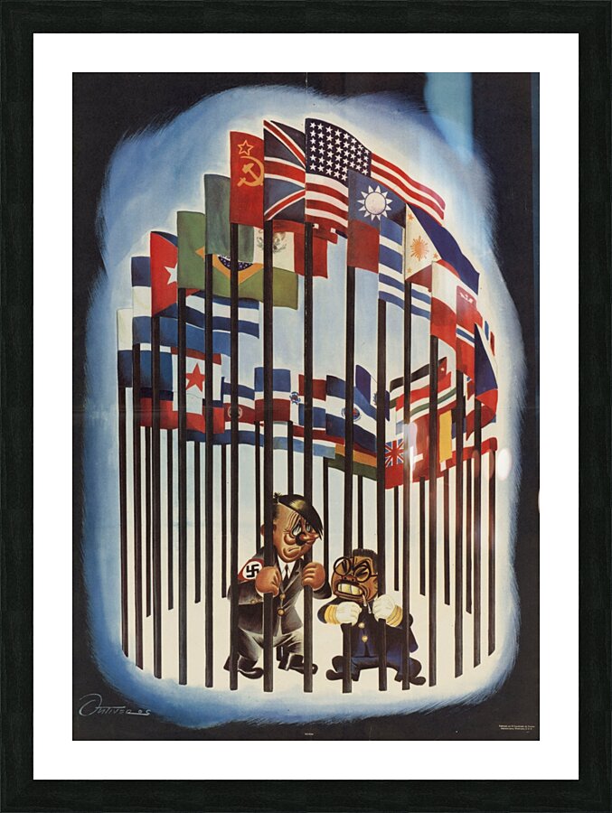 Germany and Japan Behind Bars Picture Frame print