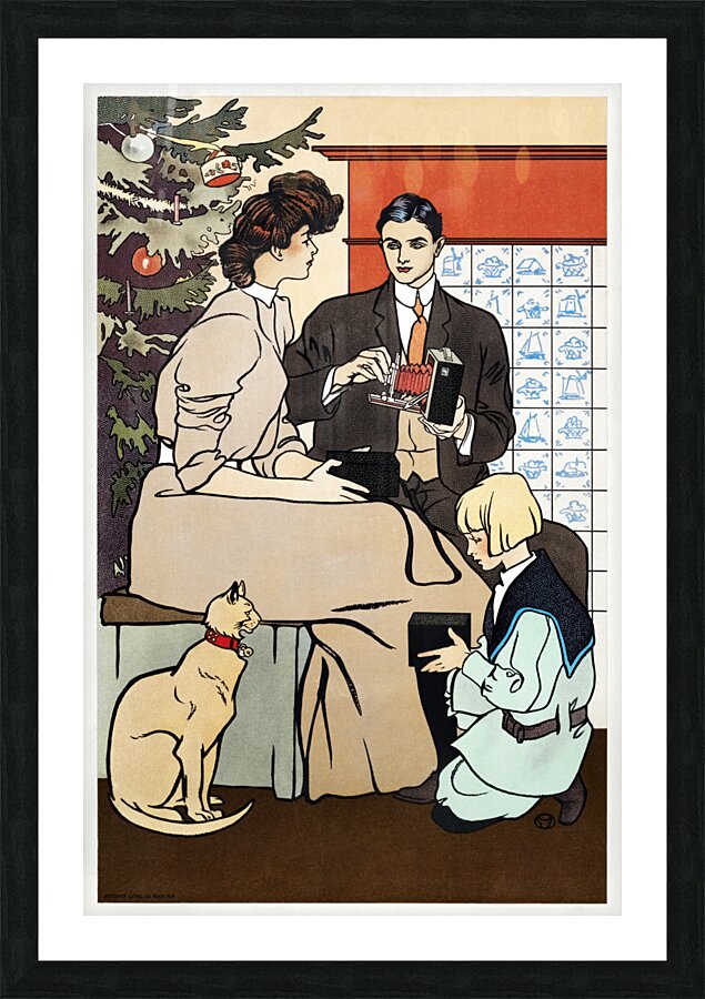 Vintage Christmas Poster ca. 1890-1907 by Edward Penfield Picture Frame print