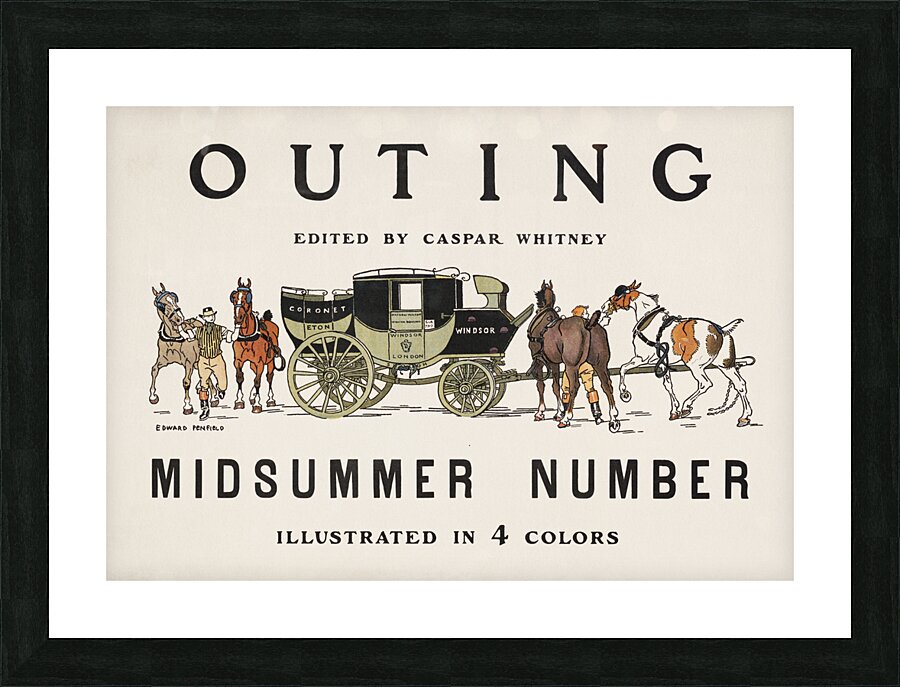 Outing edited by Caspar Whitney ca. 1890-1900  by Edward Penfield Picture Frame print
