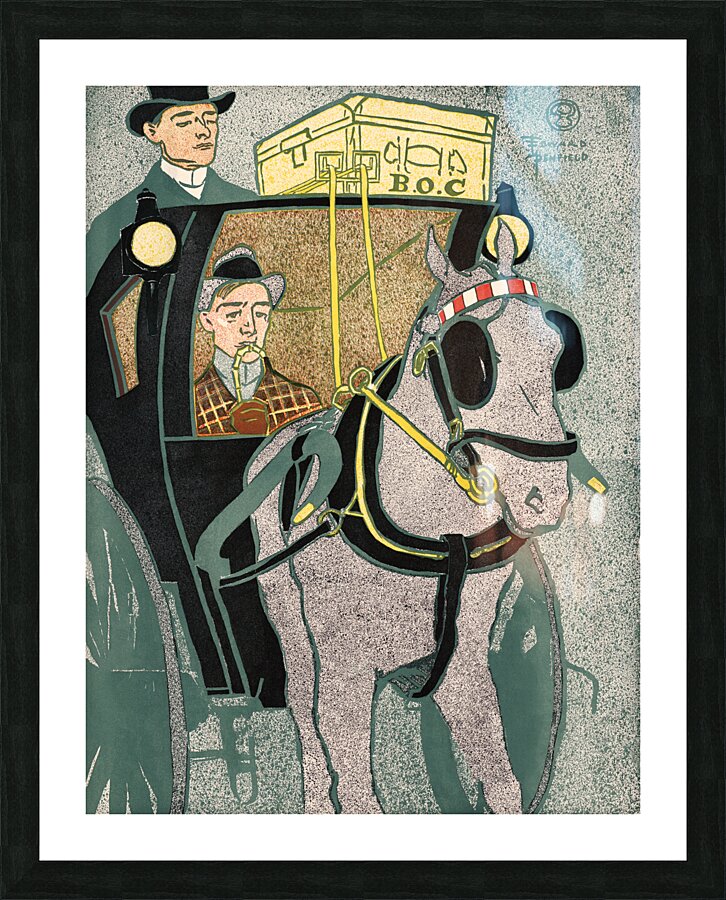 Man in carriage 1896 by Edward Penfield Picture Frame print