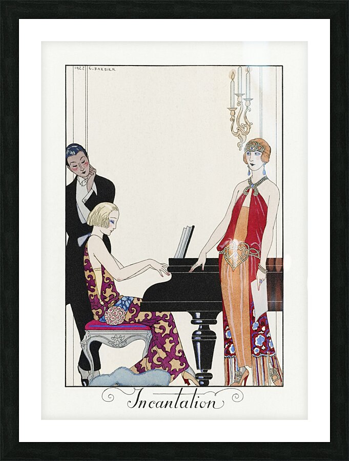 Incantation: France XXe si&egravecle 1923 fashion illustration  by George Barbier.  Picture Frame print