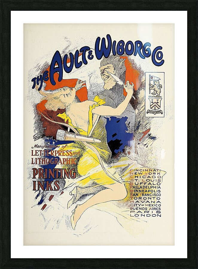 Ault and Wiborg Ad. 087 1890-1913 Poster by Jules Chéret Picture Frame print