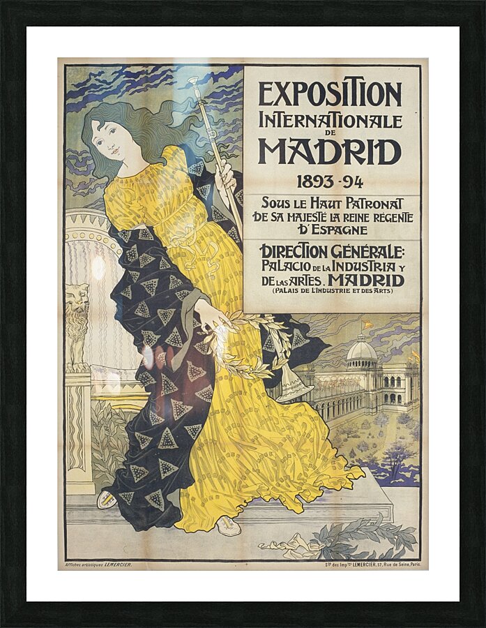 Exposition Internationale de Madrid 1893 Poster by Eugène Samuel Grasset Picture Frame print
