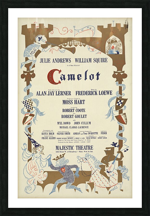 Camelot 1961 Stubis Artcraft Lithograph Poster Picture Frame print