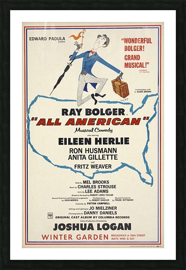 All American 1962 Artcraft Lithograph American 1905–1970 Poster Picture Frame print