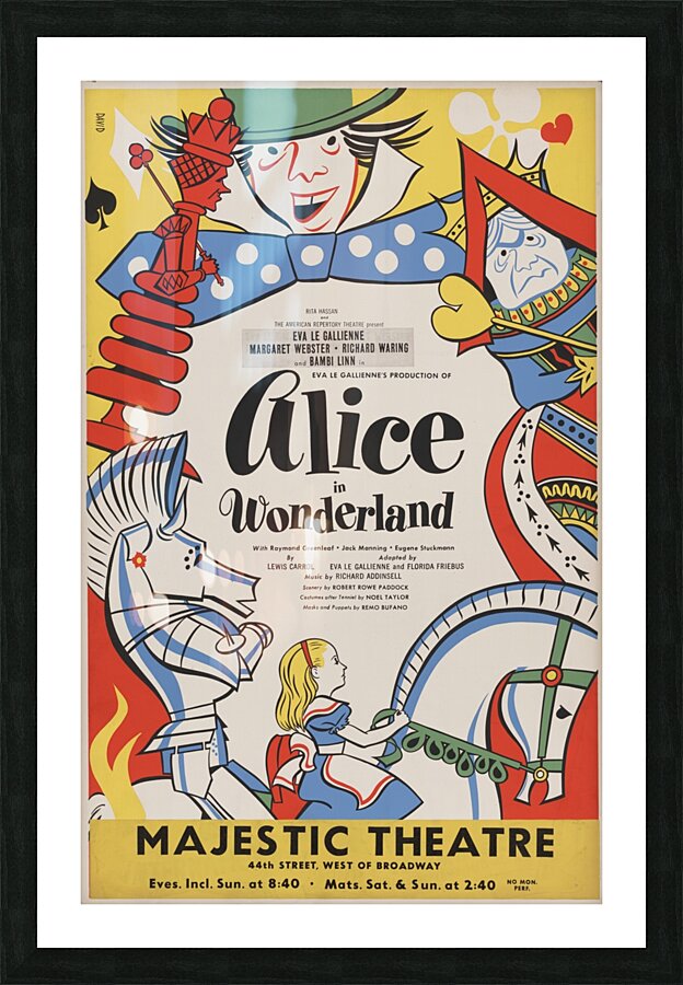 Alice in Wonderland 1947 American 1905–1970 Artcraft Lithograph Poster Picture Frame print