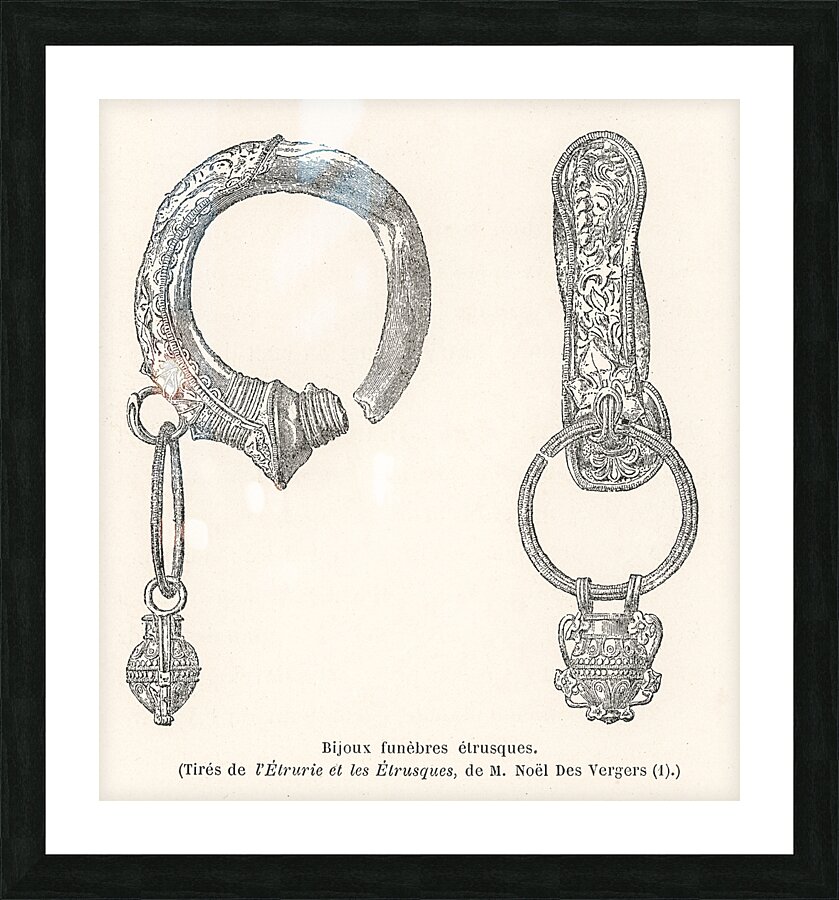 Etruscan design. 1888 edition Lornement Polychrome by Albert Racine 1825–1893. Picture Frame print