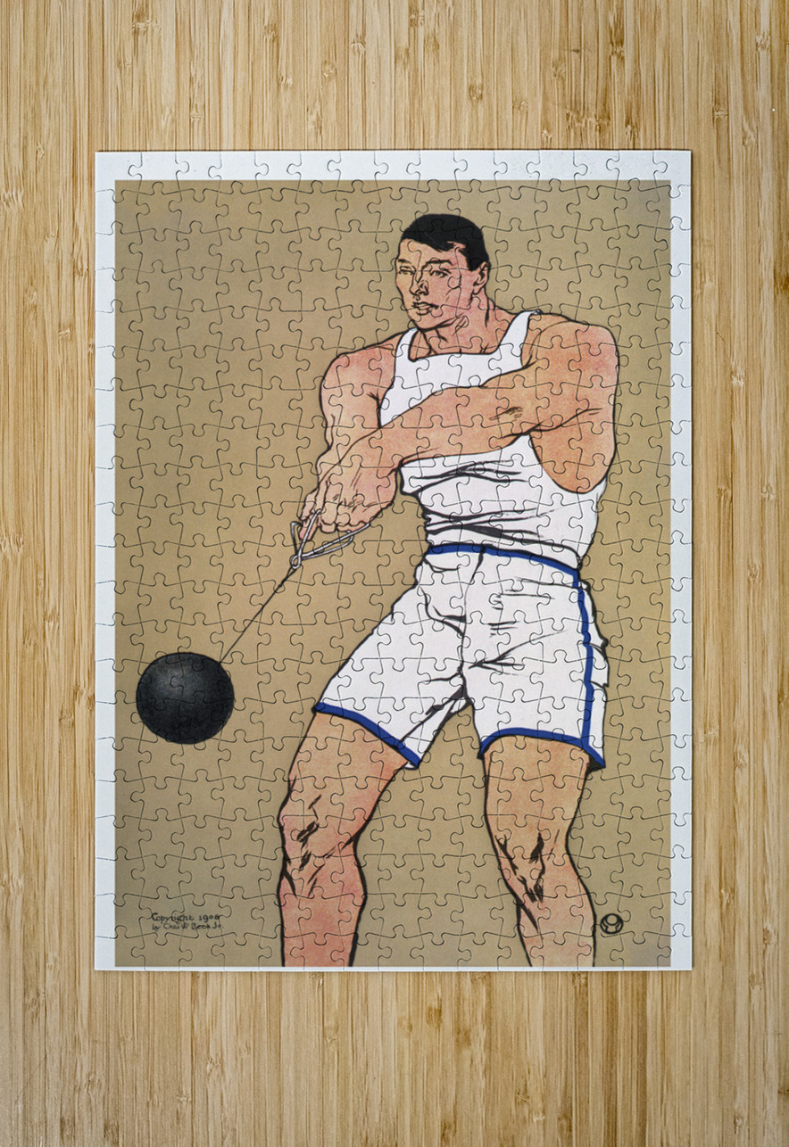 Hammer thrower ca. 1908 by Edward Penfield IStockHistory com Puzzle printing