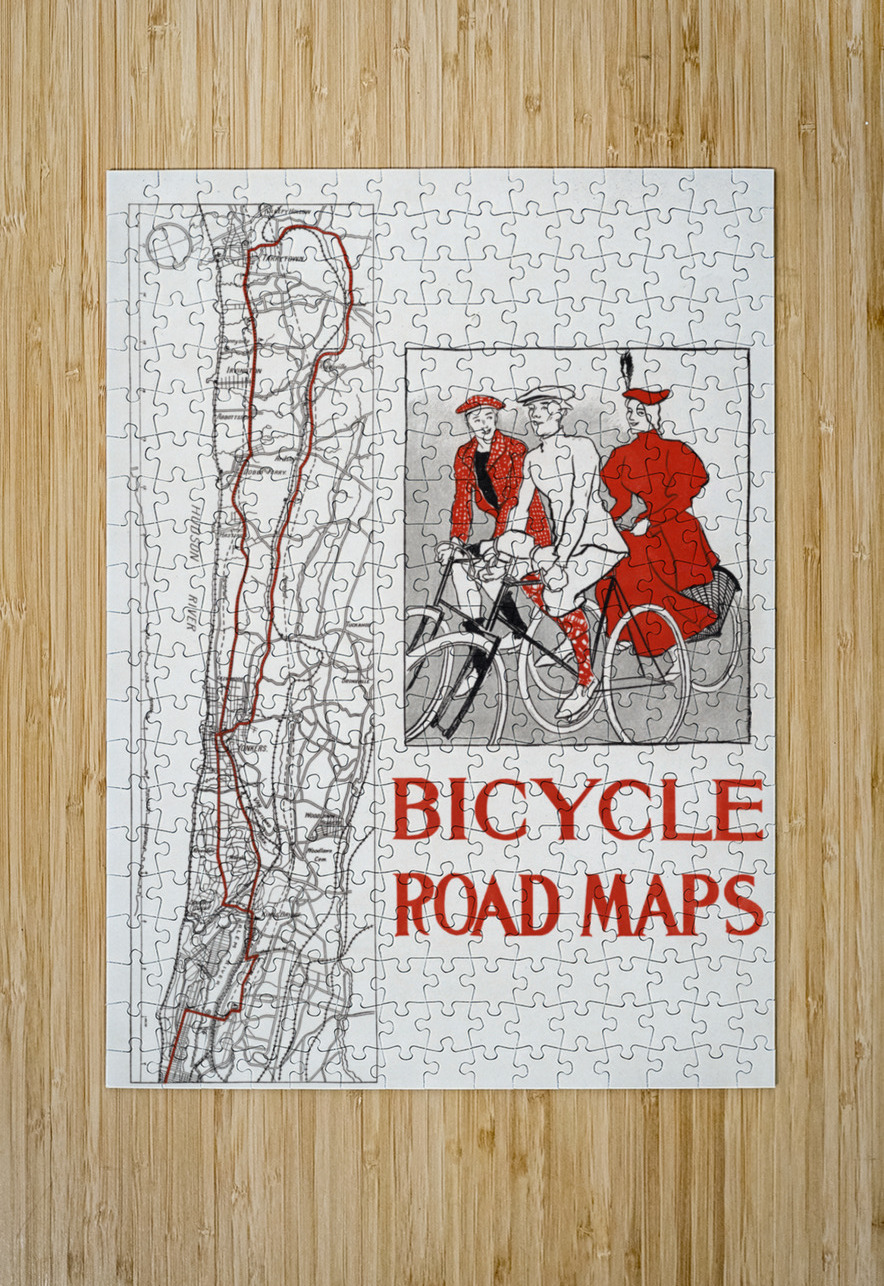 Bicycle road maps 1895 by Edward Penfield IStockHistory com Puzzle printing
