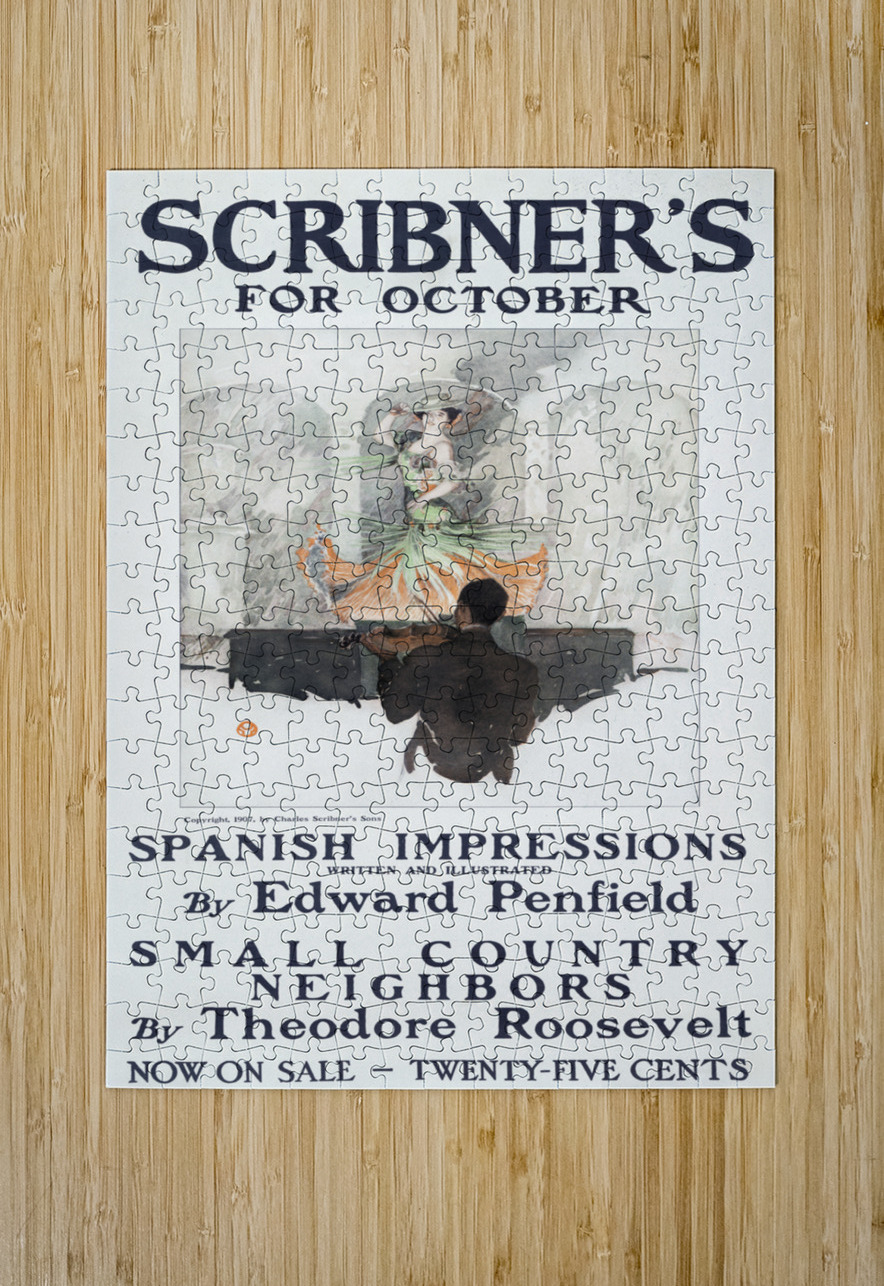 Scribners for October ca. 1890-1907 by Edward Penfield IStockHistory com Puzzle printing