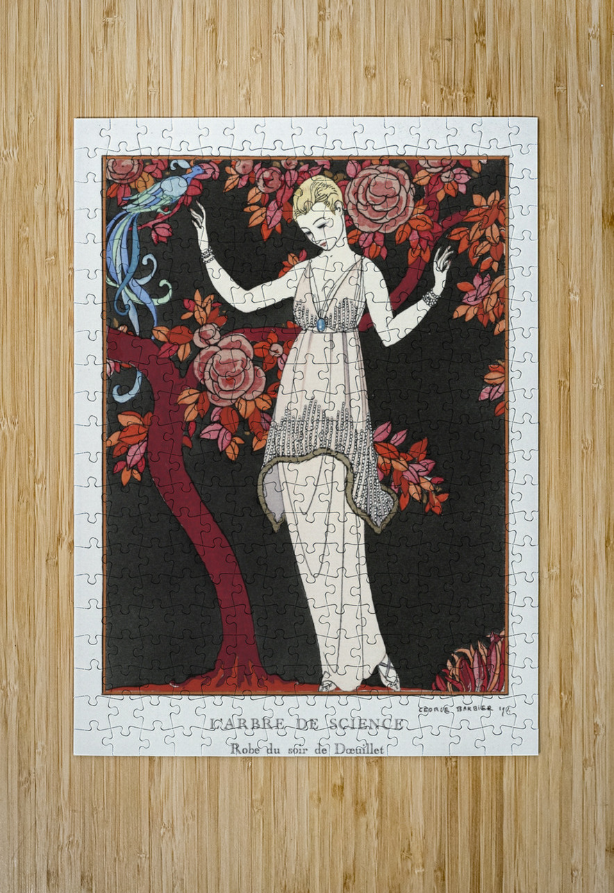 LArbre de science: Robe du soir de Doeuillet 1914 fashion illustration  by George Barbier.  IStockHistory com Puzzle printing