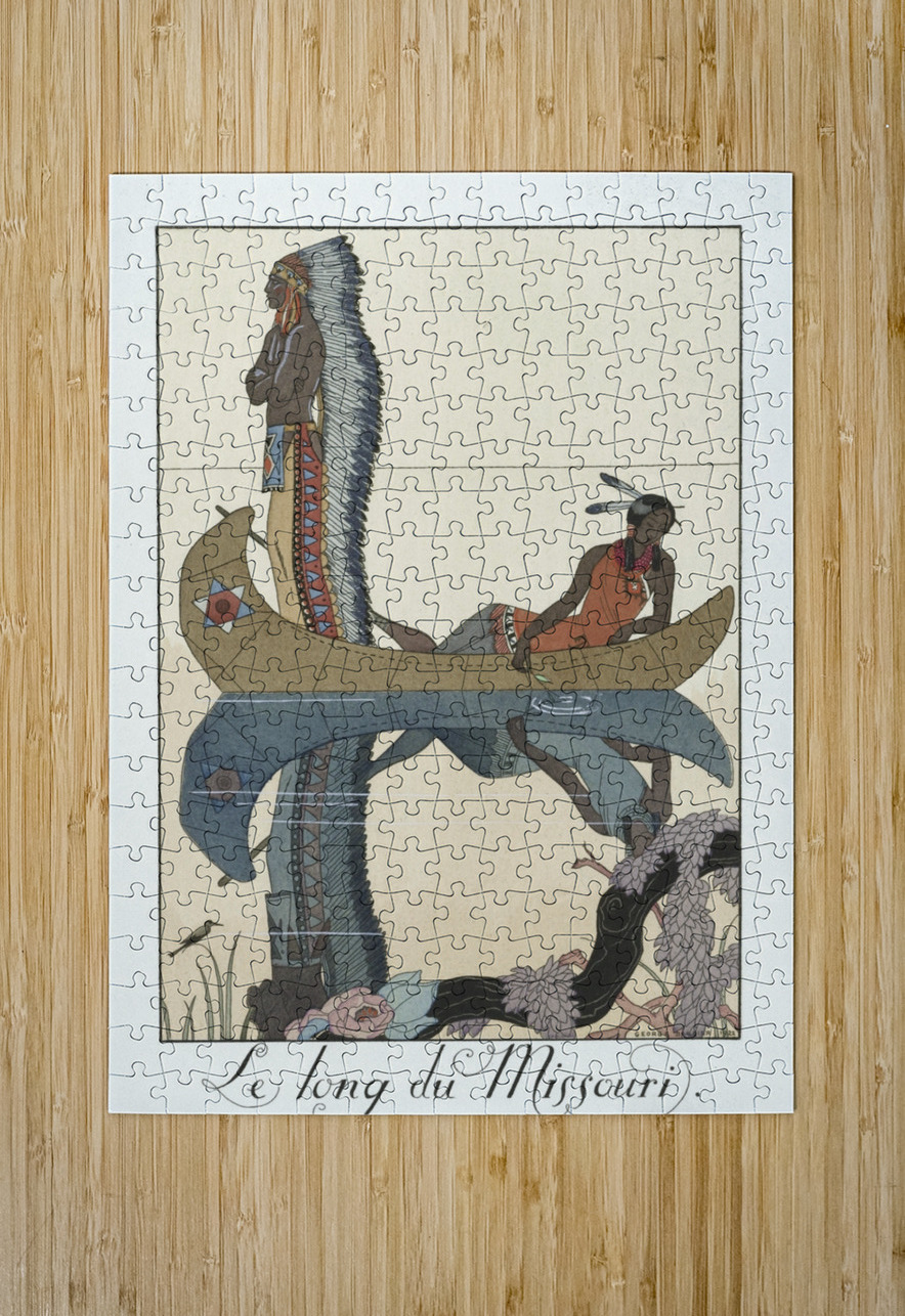 Langs de Missouri 1923 fashion illustration  by George Barbier.  IStockHistory com Puzzle printing