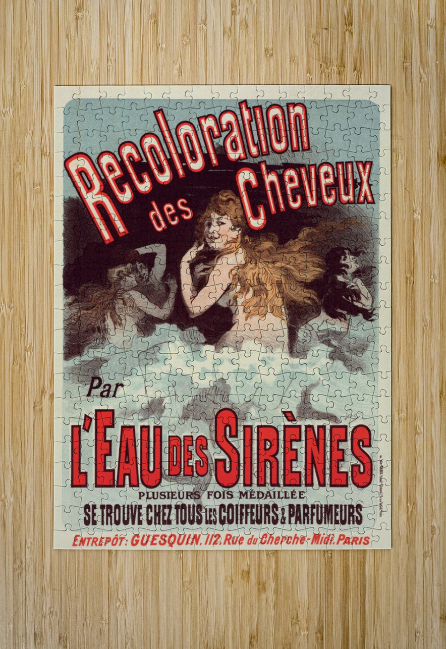 Eau De Sirènes 1900 Poster by Jules Chéret IStockHistory com Puzzle printing