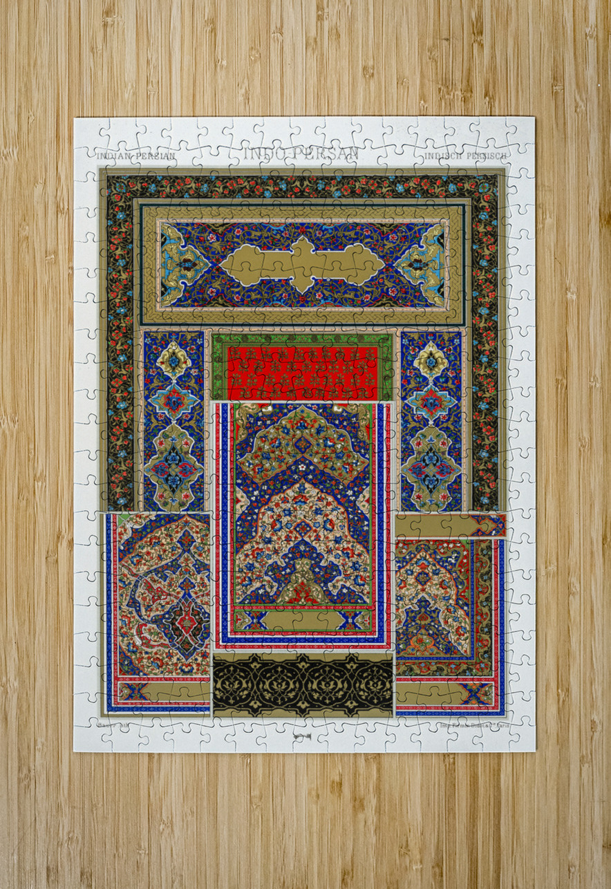 Indo-Persian pattern. 1888 edition Lornement Polychrome by Albert Racine 1825–1893. IStockHistory com Puzzle printing