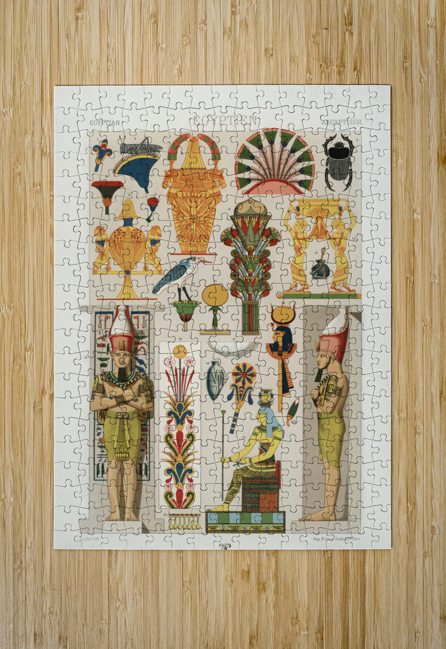 Egyptian pattern Lornement Polychrome 1888 by Albert Racinet 1825-1893. 1888 edition. IStockHistory com Puzzle printing