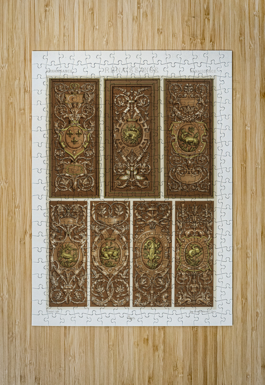 Renaissance pattern. 1888 edition Lornement Polychrome by Albert Racine 1825–1893. IStockHistory com Puzzle printing