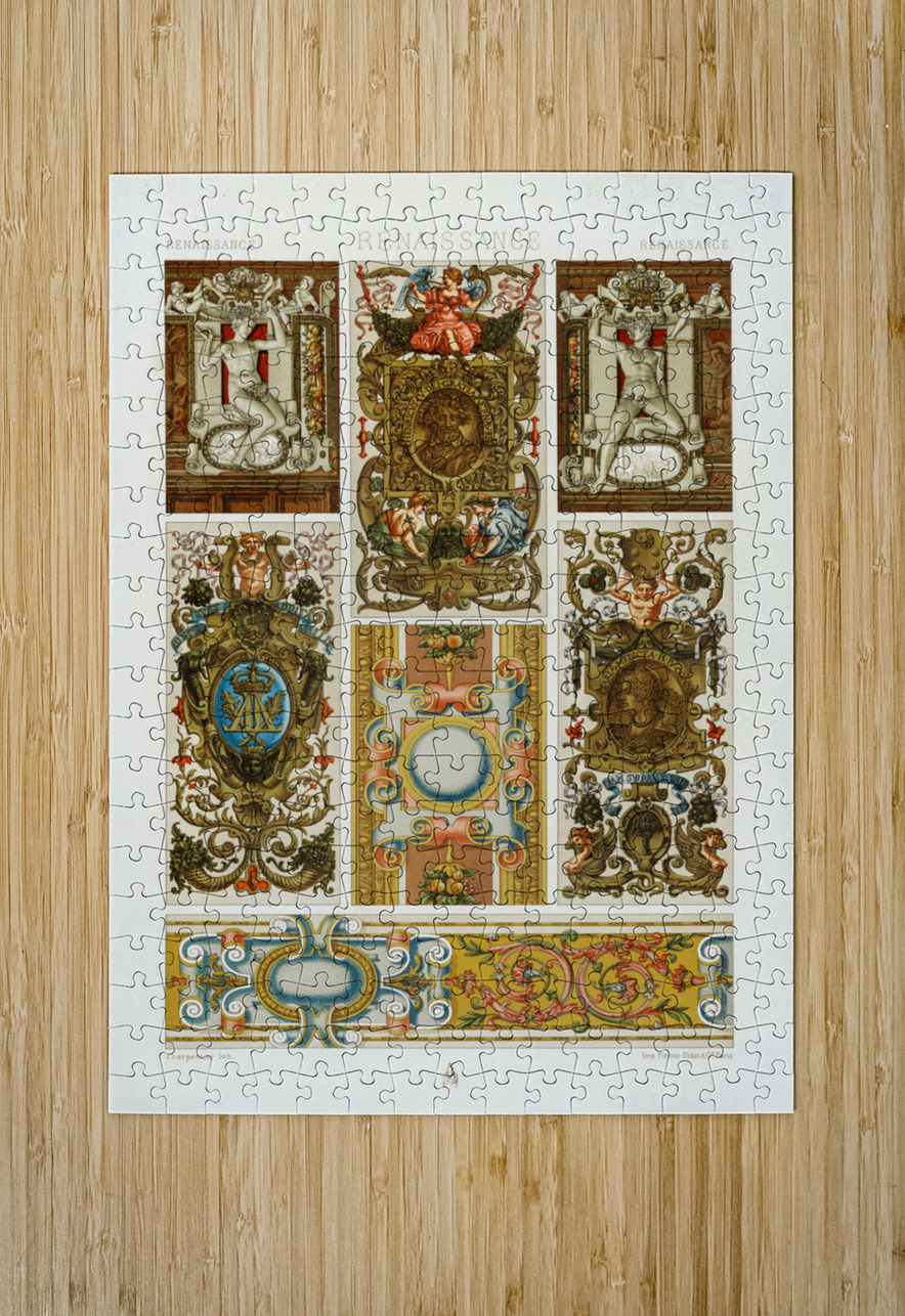Renaissance pattern. 1888 edition Lornement Polychrome by Albert Racine 1825–1893. IStockHistory com Puzzle printing