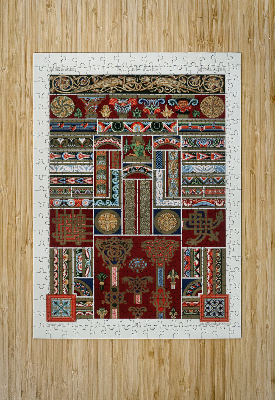 Middle-Ages pattern. 1888 edition Lornement Polychrome by Albert Racine 1825–1893. IStockHistory com Puzzle printing