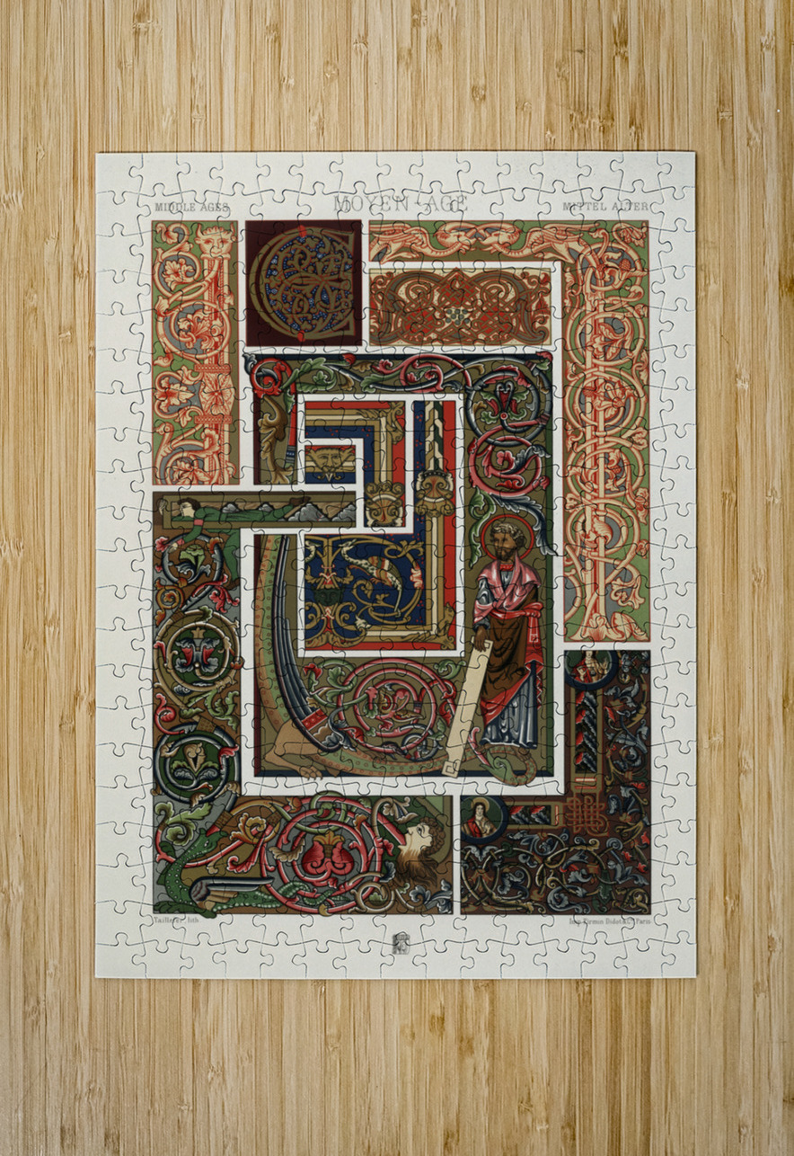 Medieval pattern. 1888 edition Lornement Polychrome by Albert Racine 1825–1893. IStockHistory com Puzzle printing