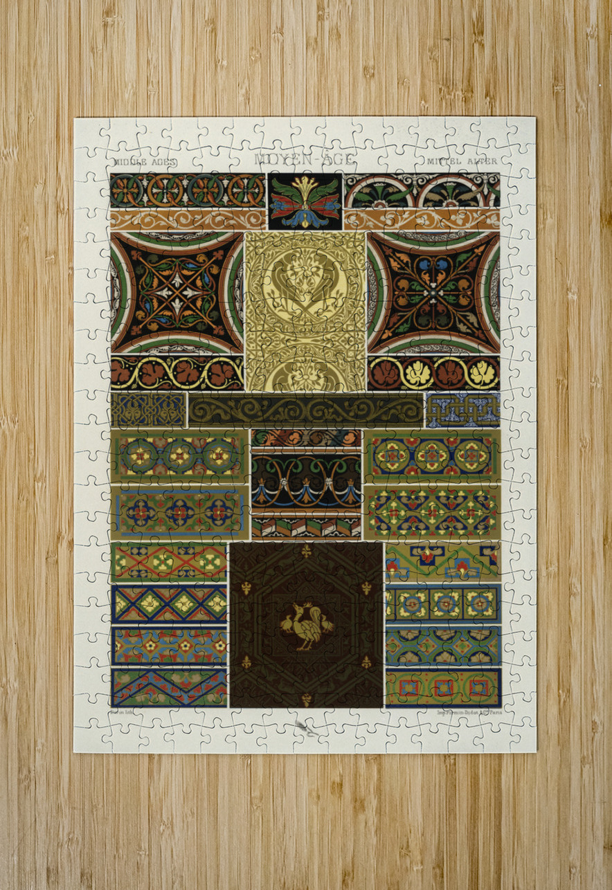 Middle-Ages pattern. 1888 edition Lornement Polychrome by Albert Racine 1825–1893. IStockHistory com Puzzle printing