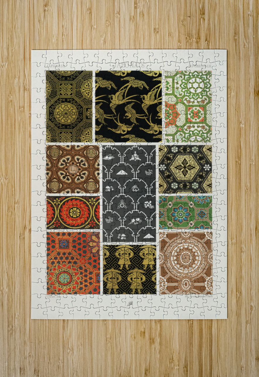 Japanese pattern. 1888 edition Lornement Polychrome by Albert Racine 1825–1893. IStockHistory com Puzzle printing