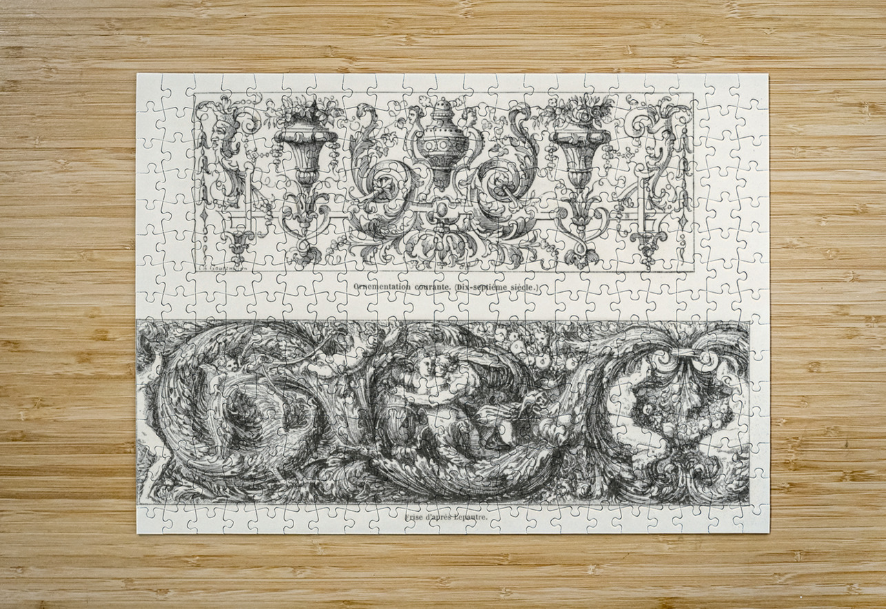 17th-century ornamental designs. 1888 edition Lornement Polychrome by Albert Racine 1825–1893. IStockHistory com Puzzle printing