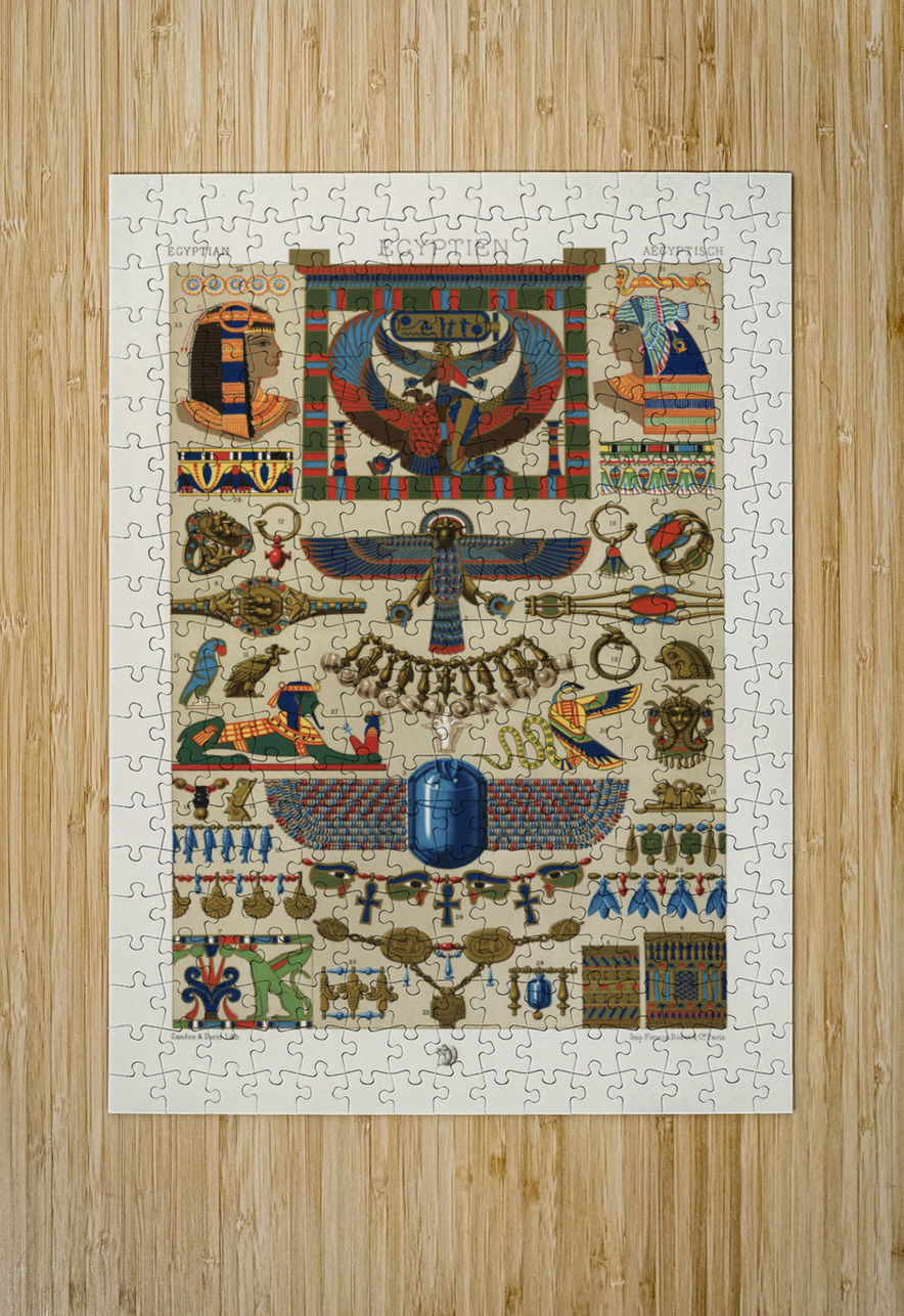 Egyptian pattern. 1888 edition Lornement Polychrome by Albert Racine 1825–1893. IStockHistory com Puzzle printing